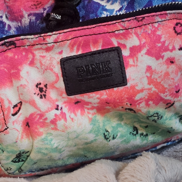 Victoria Secret PINK Backpack Tie Dye Floral Print 11"x14" - Picture 7 of 8